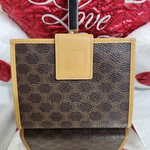 💥 Authentic💥 CELINE  Macadam PVC Leather Bifold Wallet